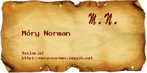 Móry Norman névjegykártya